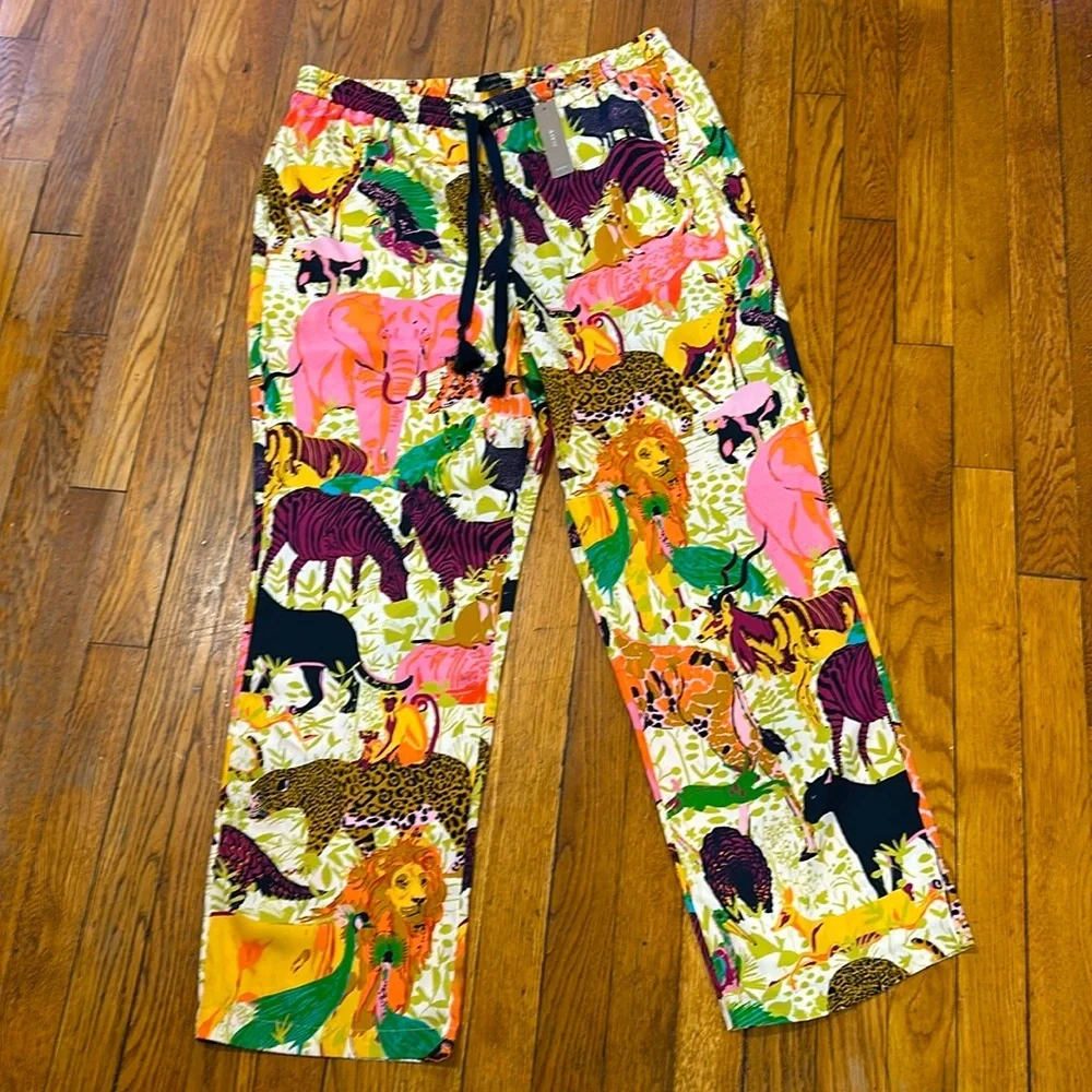 J. Crew Ratti Multicolor Animal Print Safari Pants - Picture 1 of 2